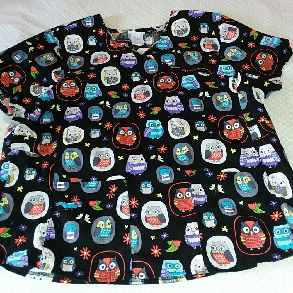 Adorable Owl Scrub Top